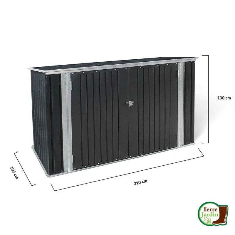 Abri De Jardin Coffre Métallique Vélos, Outils - 210 X 130 X 105 Cm 2 Abri De Jardin Coffre Métallique Vélos, Outils - 210 X 130 X 105 Cm - Image 2