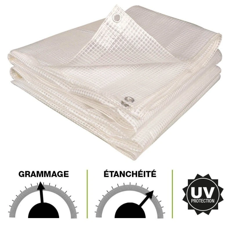 Bâche Armée Transparente 160g/m2 Découpable 2 Bâche Armée Transparente 160g/m2 Découpable - Image 2