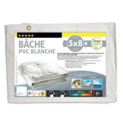Bâche PVC Premium Blanche 300g/m2 9 Bâche PVC Premium Blanche 300g/m2 -Le Jardin Parfai bache protection plastique pvc blanche 2x3 3x5 5x8 m 4