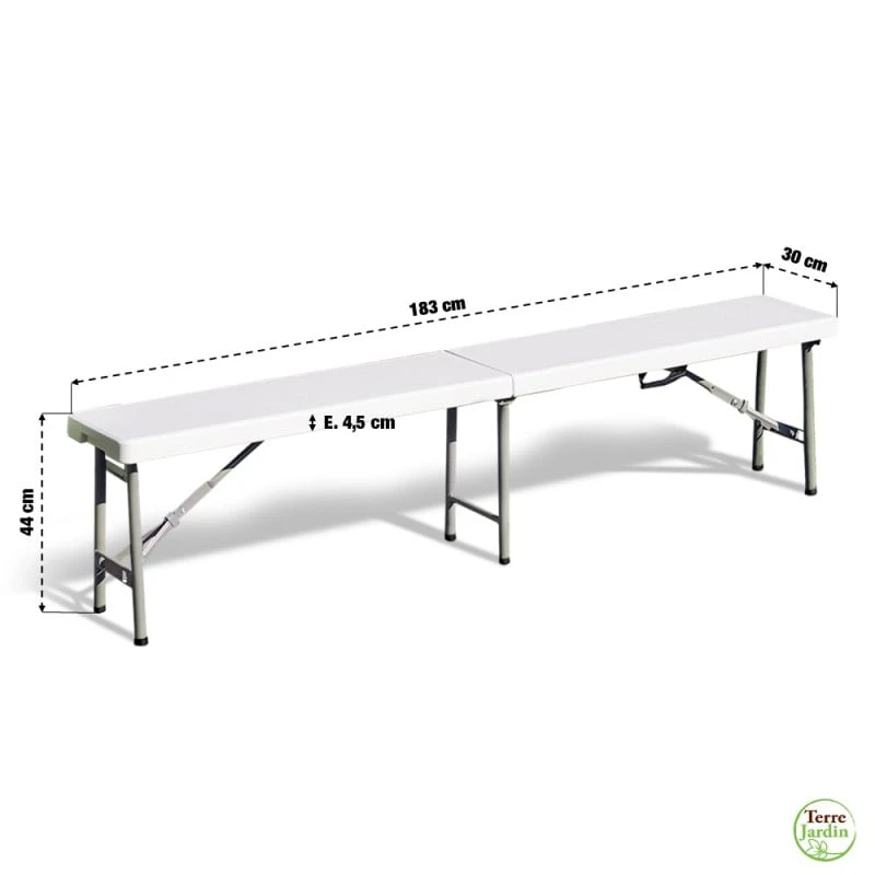 Banc De Jardin Pliant Blanc 4 Personnes 2 Banc De Jardin Pliant Blanc 4 Personnes - Image 2