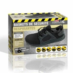 Baskets De Sécurité S1P Aération Nid D'abeille 13 Baskets De Sécurité S1P Aération Nid D'abeille -Le Jardin Parfai baskets de securite noires 6