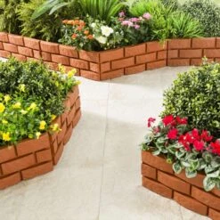 Bordures De Jardin Imitation Brique - Vendu Par 4 8 Bordures De Jardin Imitation Brique - Vendu Par 4 -Le Jardin Parfai bordures de jardin imitation brique lot de 4 3