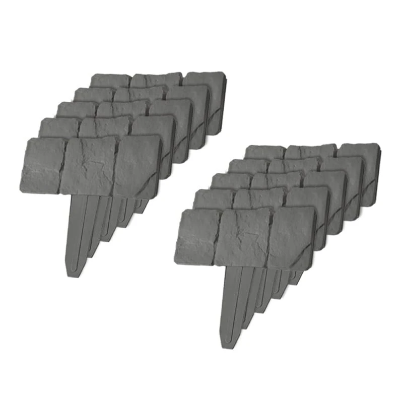 Bordures De Jardin Imitation Pierre - Lot De 80 1 Bordures De Jardin Imitation Pierre - Lot De 80
