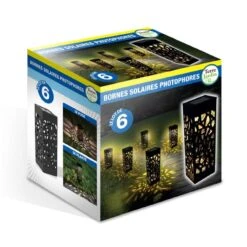 Borne Solaire Photophore - Lot De 6 15 Borne Solaire Photophore - Lot De 6 -Le Jardin Parfai borne solaire photophore effet mosaique 7