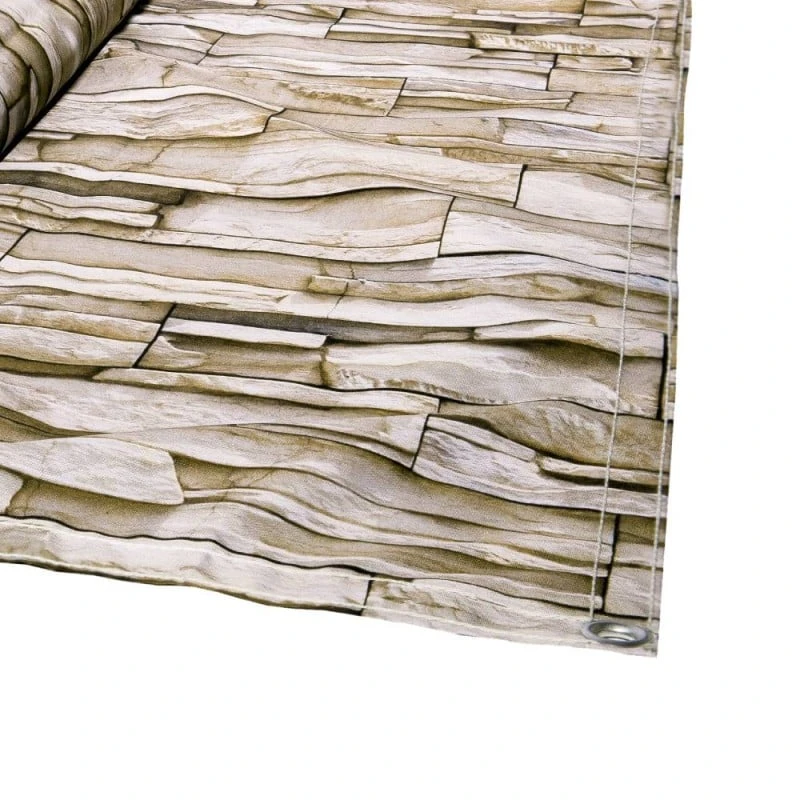 Brise Vue Beige Imitation Mur En Pierres 2 Brise Vue Beige Imitation Mur En Pierres - Image 2