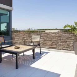 Brise Vue Beige Imitation Mur En Pierres 5 Brise Vue Beige Imitation Mur En Pierres -Le Jardin Parfai brise vue mur pierre beige 1x5 m 1 5 x5m 2