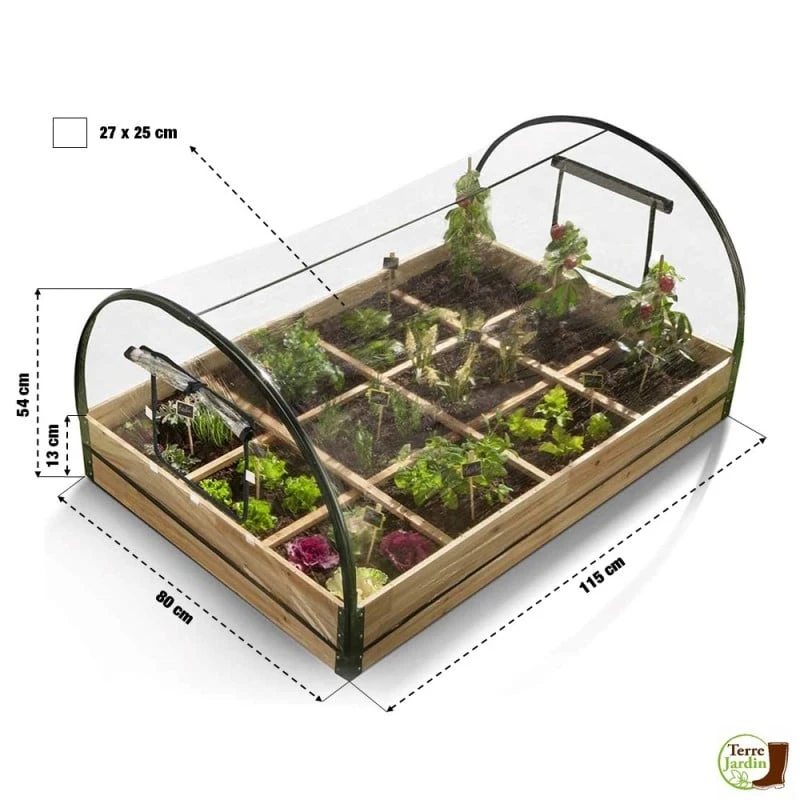 Carré Potager Avec Serre Intégrée Sur Armature Rigide 3 Carré Potager Avec Serre Intégrée Sur Armature Rigide - Image 3