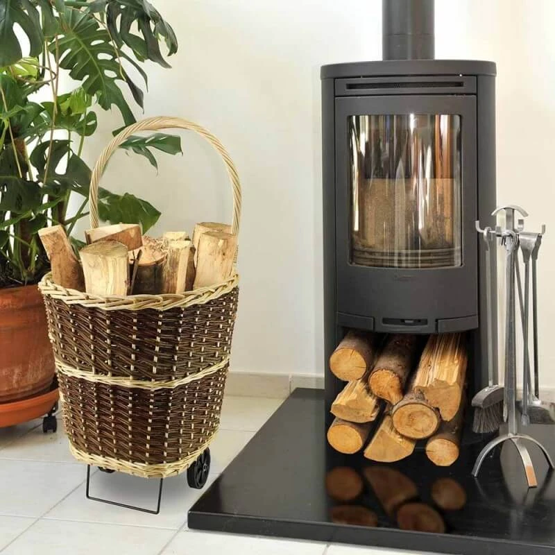 Chariot à Bûches En Osier Pour Bois De Chauffage 3 Chariot à Bûches En Osier Pour Bois De Chauffage - Image 3