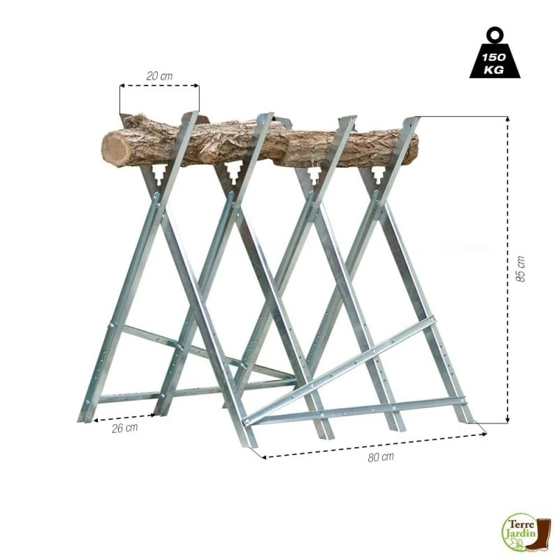 Chevalet De Sciage Du Bois Porte Bûches Pliable 2 Chevalet De Sciage Du Bois Porte Bûches Pliable - Image 2