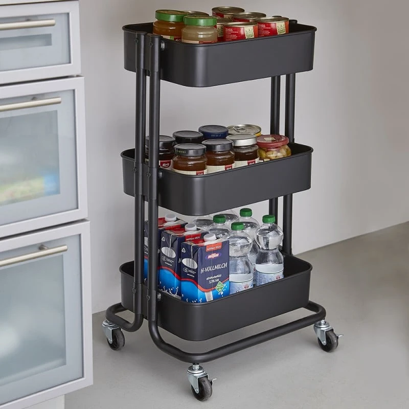 Desserte à Roulettes 3 Niveaux BlacKitchen 11 Desserte à Roulettes 3 Niveaux BlacKitchen - Image 11