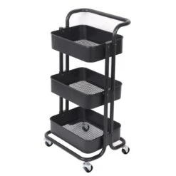 Desserte Ă Roulettes 3 Niveaux BlacKitchen