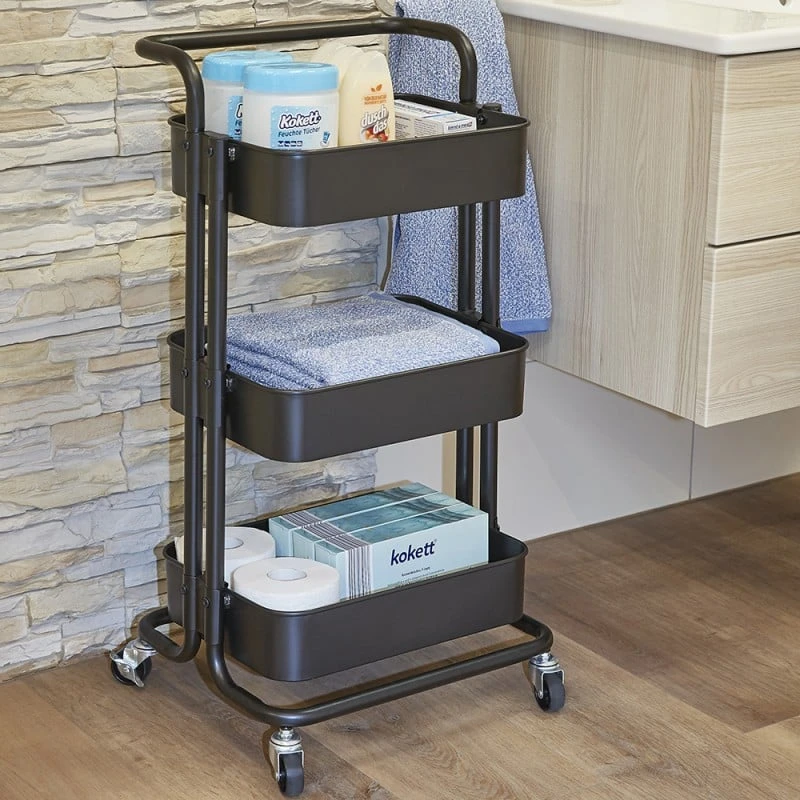 Desserte à Roulettes 3 Niveaux BlacKitchen 9 Desserte à Roulettes 3 Niveaux BlacKitchen - Image 9