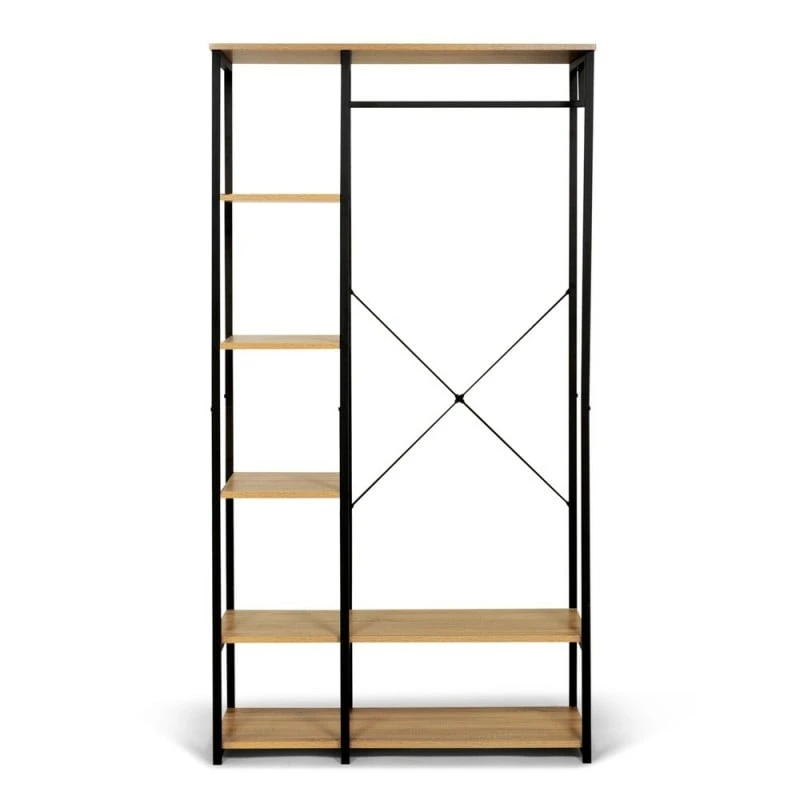 Dressing Porte Vêtements Effet Bois Et Métal 3 Dressing Porte Vêtements Effet Bois Et Métal - Image 3