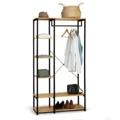 Dressing Porte Vêtements Effet Bois Et Métal 8 Dressing Porte Vêtements Effet Bois Et Métal -Le Jardin Parfai dressing porte vetements bois et metal 3