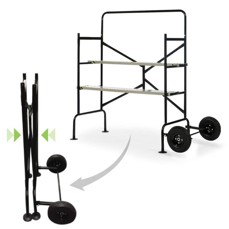 Echafaudage Roulant Avec Garde-corps Pliable Et Ajustable - EasyWork 2 Echafaudage Roulant Avec Garde-corps Pliable Et Ajustable - EasyWork - Image 2