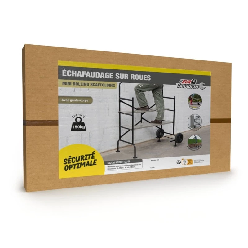 Echafaudage Roulant Avec Garde-corps Pliable Et Ajustable - EasyWork 6 Echafaudage Roulant Avec Garde-corps Pliable Et Ajustable - EasyWork - Image 6