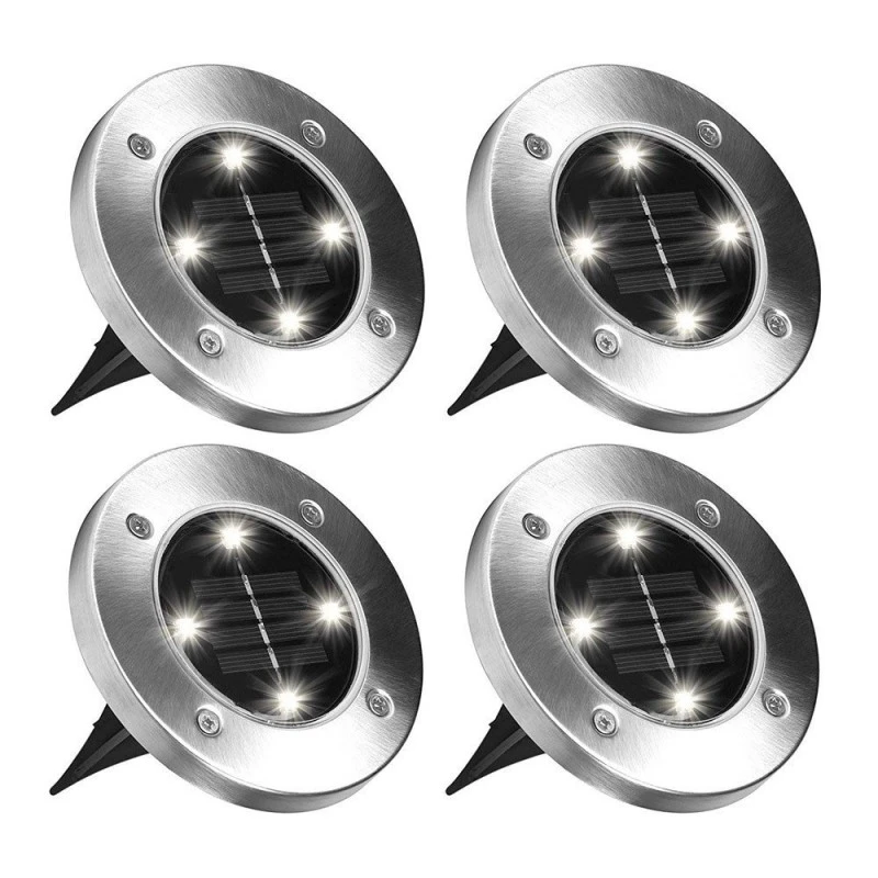 Éclairage Extérieur Solaire Au Sol- Lot De 4 1 Éclairage Extérieur Solaire Au Sol- Lot De 4
