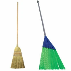 Ensemble Balai Paille De Riz Et Balai Vert
