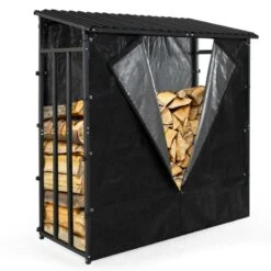 Étagère à Bûches 185 X 190 Cm Avec Housse De Protection