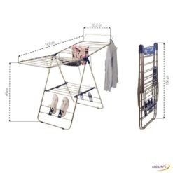 Étendoir à Linge Inox Avec Porte Cintres 8 Étendoir à Linge Inox Avec Porte Cintres -Le Jardin Parfai etendoir a linge inox interieur exterieur 2