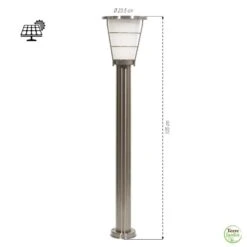 Borne Solaire Haute-qualité Inox 1m Avec Détecteur 6 Borne Solaire Haute-qualité Inox 1m Avec Détecteur -Le Jardin Parfai lampadaire solaire inox 1 m 1