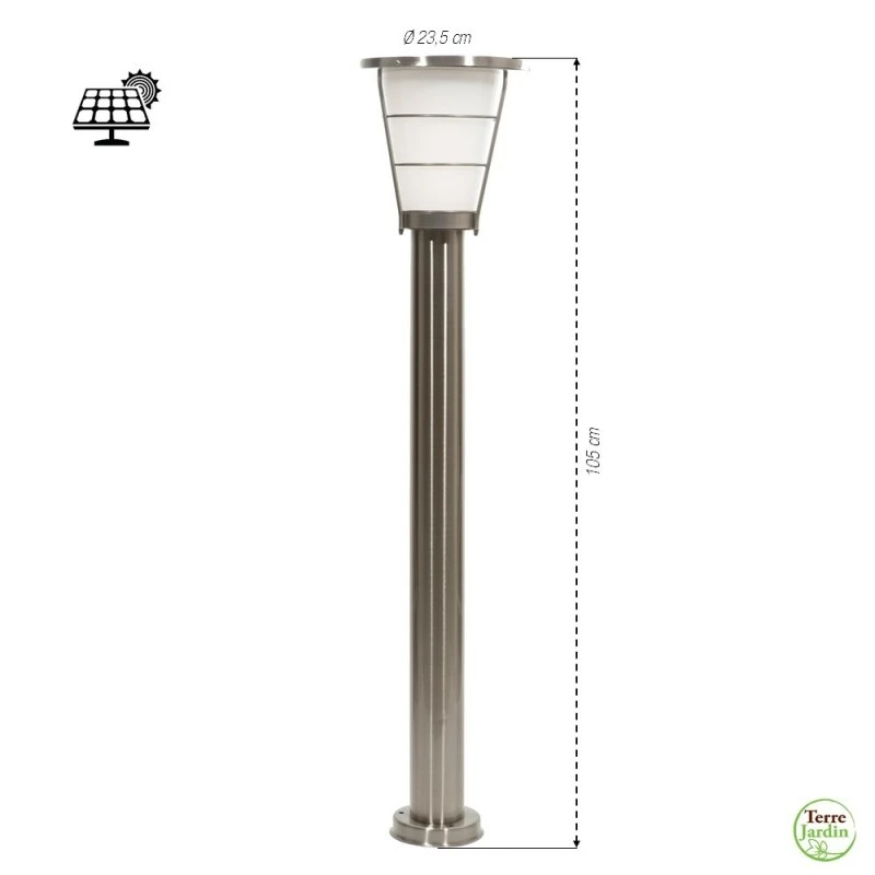 Borne Solaire Haute-qualité Inox 1m Avec Détecteur 2 Borne Solaire Haute-qualité Inox 1m Avec Détecteur - Image 2