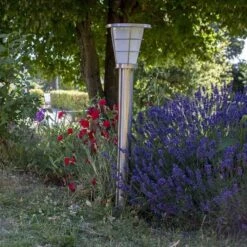 Borne Solaire Haute-qualité Inox 1m Avec Détecteur 8 Borne Solaire Haute-qualité Inox 1m Avec Détecteur -Le Jardin Parfai lampadaire solaire inox 1 m 3