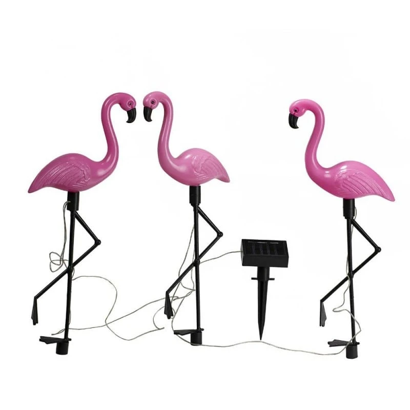 Lampe Flamant Rose Solaire- Lot De 3 2 Lampe Flamant Rose Solaire- Lot De 3 - Image 2