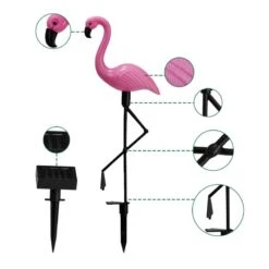 Lampe Flamant Rose Solaire- Lot De 3 8 Lampe Flamant Rose Solaire- Lot De 3 -Le Jardin Parfai lampe flamant rose solaire 3
