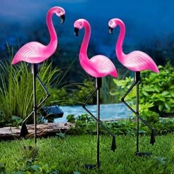 Lampe Flamant Rose Solaire- Lot De 3 9 Lampe Flamant Rose Solaire- Lot De 3 -Le Jardin Parfai lampe flamant rose solaire 4