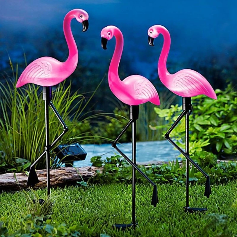 Lampe Flamant Rose Solaire- Lot De 3 5 Lampe Flamant Rose Solaire- Lot De 3 - Image 5