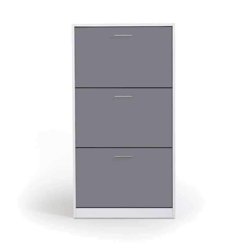 Meuble à Chaussures Blanc Et Gris 5 Meuble à Chaussures Blanc Et Gris - Image 5