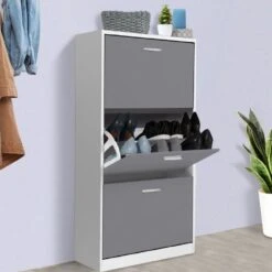 Meuble à Chaussures Blanc Et Gris 11 Meuble à Chaussures Blanc Et Gris -Le Jardin Parfai meuble a chaussures blanc et gris 5