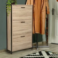 Meuble à Chaussures Effet Bois Et Métal 10 Meuble à Chaussures Effet Bois Et Métal -Le Jardin Parfai meuble a chaussures bois et metal 4