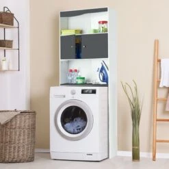 Meuble étagère WC 2 Portes Effet Bois 5 Meuble étagère WC 2 Portes Effet Bois -Le Jardin Parfai meuble etagere wc 2 portes en bois 2