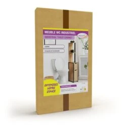 Meuble WC Effet Bois Et Métal Type Industriel 8 Meuble WC Effet Bois Et Métal Type Industriel -Le Jardin Parfai meuble wc bois et metal type industriel 3