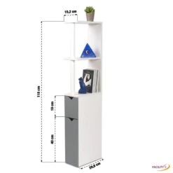 Meuble WC Effet Bois Avec 2 Portes Grises 6 Meuble WC Effet Bois Avec 2 Portes Grises -Le Jardin Parfai meuble wc en bois avec 2 portes grises 2