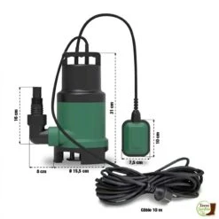 Pompe D'évacuation Submersible Pour Eau Chargée Ou Claire (piscine) 14m3/h 9 Pompe D'évacuation Submersible Pour Eau Chargée Ou Claire (piscine) 14m3/h -Le Jardin Parfai pompe de relevage eaux usees ou chargees 3