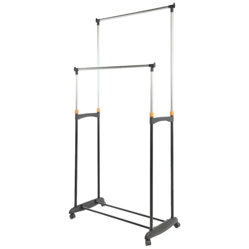 Portant Vêtement à Roulettes Double Avec Hauteur Réglable 2 Portant Vêtement à Roulettes Double Avec Hauteur Réglable - Image 2