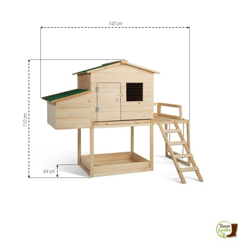 Poulailler Bois Avec Pondoir Et Balançoire 2 Poulailler Bois Avec Pondoir Et Balançoire - Image 2