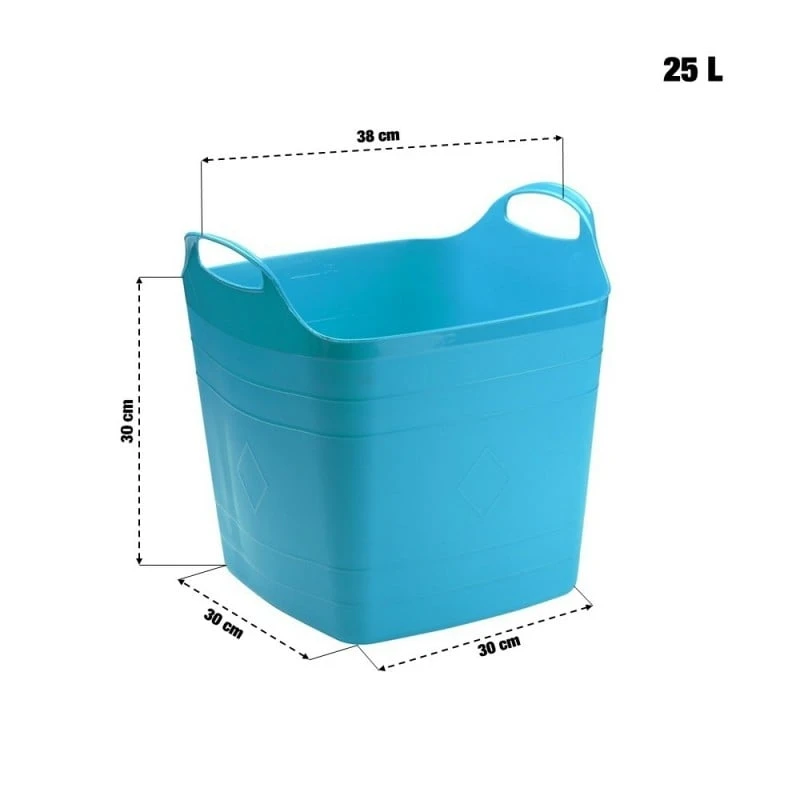 Seau Flexible - Panier De Rangement Carré - 25 Litres 2 Seau Flexible - Panier De Rangement Carré - 25 Litres - Image 2