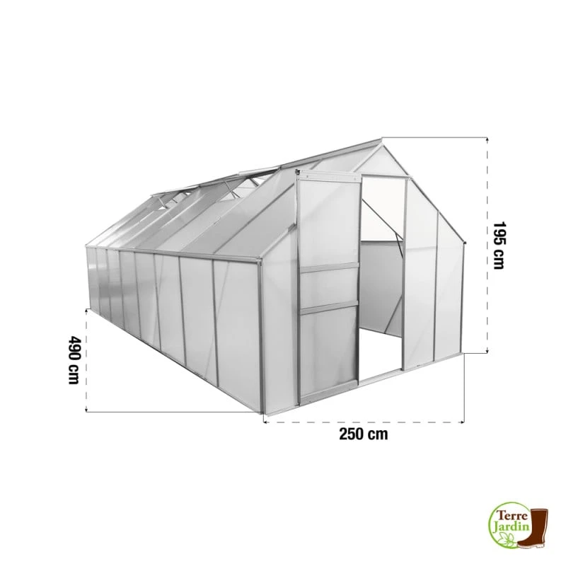 Serre De Jardin Aluminium Et Polycarbonate 12,25 M² 2 Serre De Jardin Aluminium Et Polycarbonate 12,25 M² - Image 2