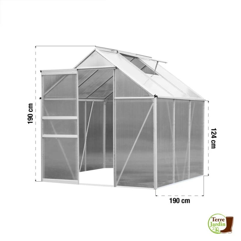 Serre De Jardin Aluminium Et Polycarbonate 3,6 M² 2 Serre De Jardin Aluminium Et Polycarbonate 3,6 M² - Image 2