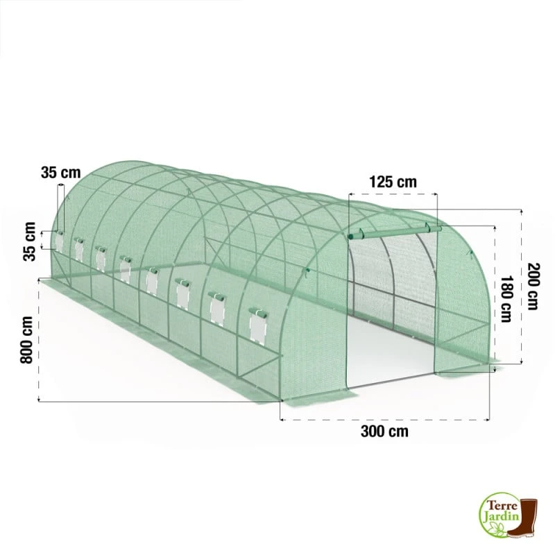 Serre Tunnel De Jardin 24M² Avec Bâche Renforcée 2 Serre Tunnel De Jardin 24M² Avec Bâche Renforcée - Image 2