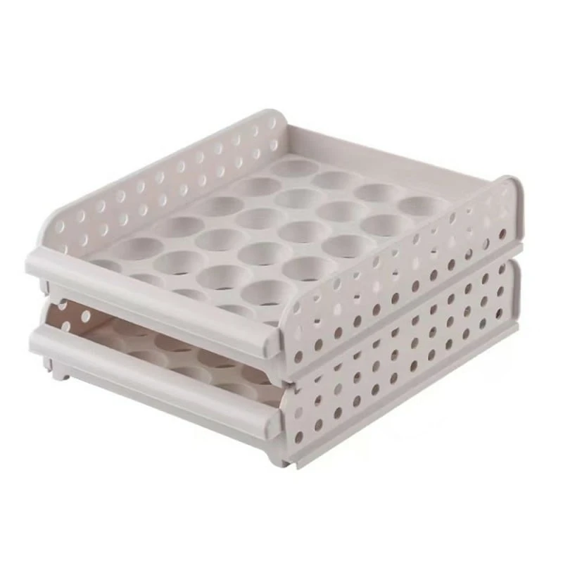 Support à œufs Empilable Et Coulissant - Lot De 2 1 Support à œufs Empilable Et Coulissant - Lot De 2