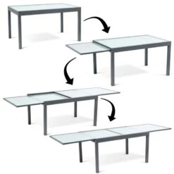 Table De Jardin Extensible En Verre Avec 4 Chaises 15 Table De Jardin Extensible En Verre Avec 4 Chaises -Le Jardin Parfai table de jardin extensible en verre et lot de 4 chaises 4