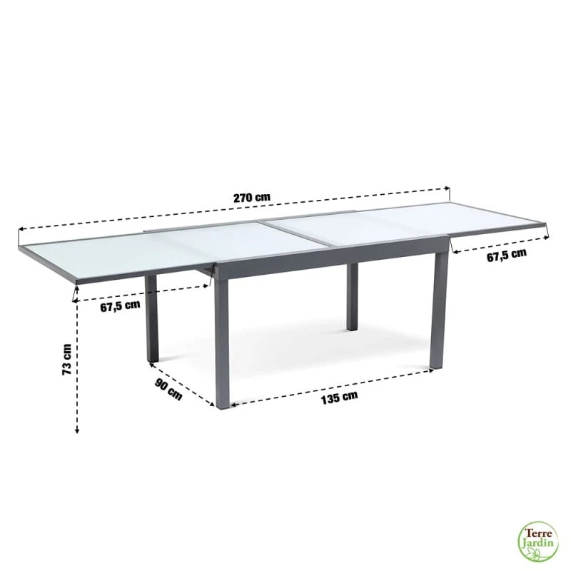 Table De Jardin Extensible En Verre Avec 4 Chaises 8 Table De Jardin Extensible En Verre Avec 4 Chaises - Image 8