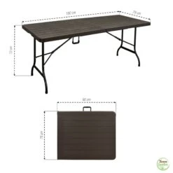 Table De Jardin Pliante 8 Personnes 180 Cm, Imitation Bois 7 Table De Jardin Pliante 8 Personnes 180 Cm, Imitation Bois -Le Jardin Parfai table pliante imitation bois 3