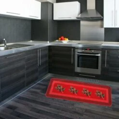 Tapis De Cuisine Rouge Antidérapant Motif Olives 6 Tapis De Cuisine Rouge Antidérapant Motif Olives -Le Jardin Parfai tapis de cuisine rouge olives 2