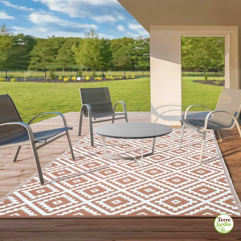 Tapis Extérieur Réversible Pour Balcon Et Terrasse Terracotta 5 Tapis Extérieur Réversible Pour Balcon Et Terrasse Terracotta - Image 5